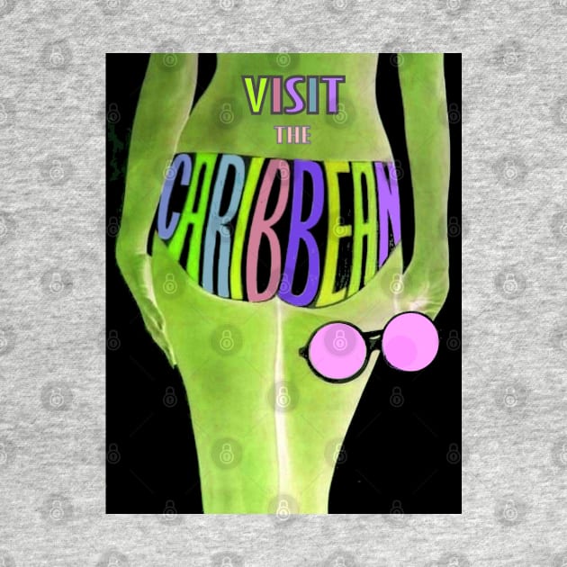 Caribbean Travel and Tourism Psychedelic Abstract Advertising Print by posterbobs